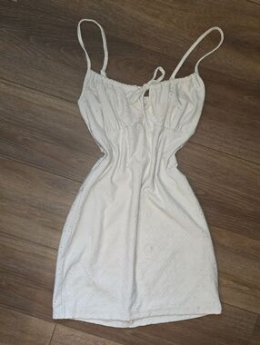 Rue21 White Eyelet Spaghetti-Strap Mini Dress